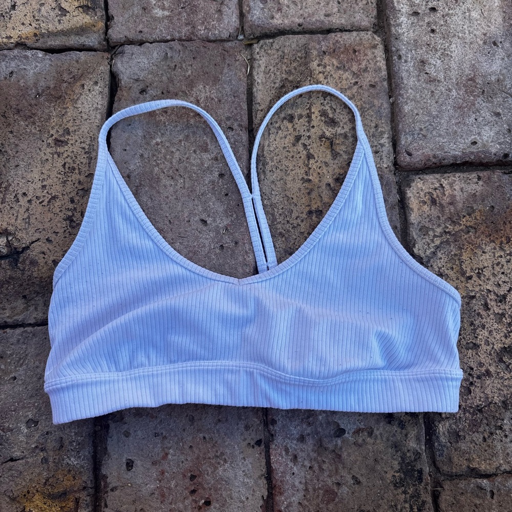 ALO Yoga White Ribbed Bralette